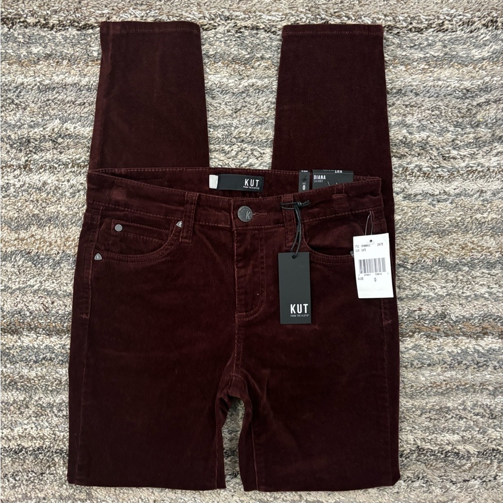 KUT From The Kloth Corduroy Skinny Jeans Sz 0 | KUT Diana Corduroy Skinny NWT -